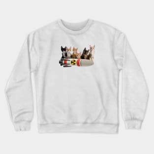 Kittens with nuke missile Crewneck Sweatshirt